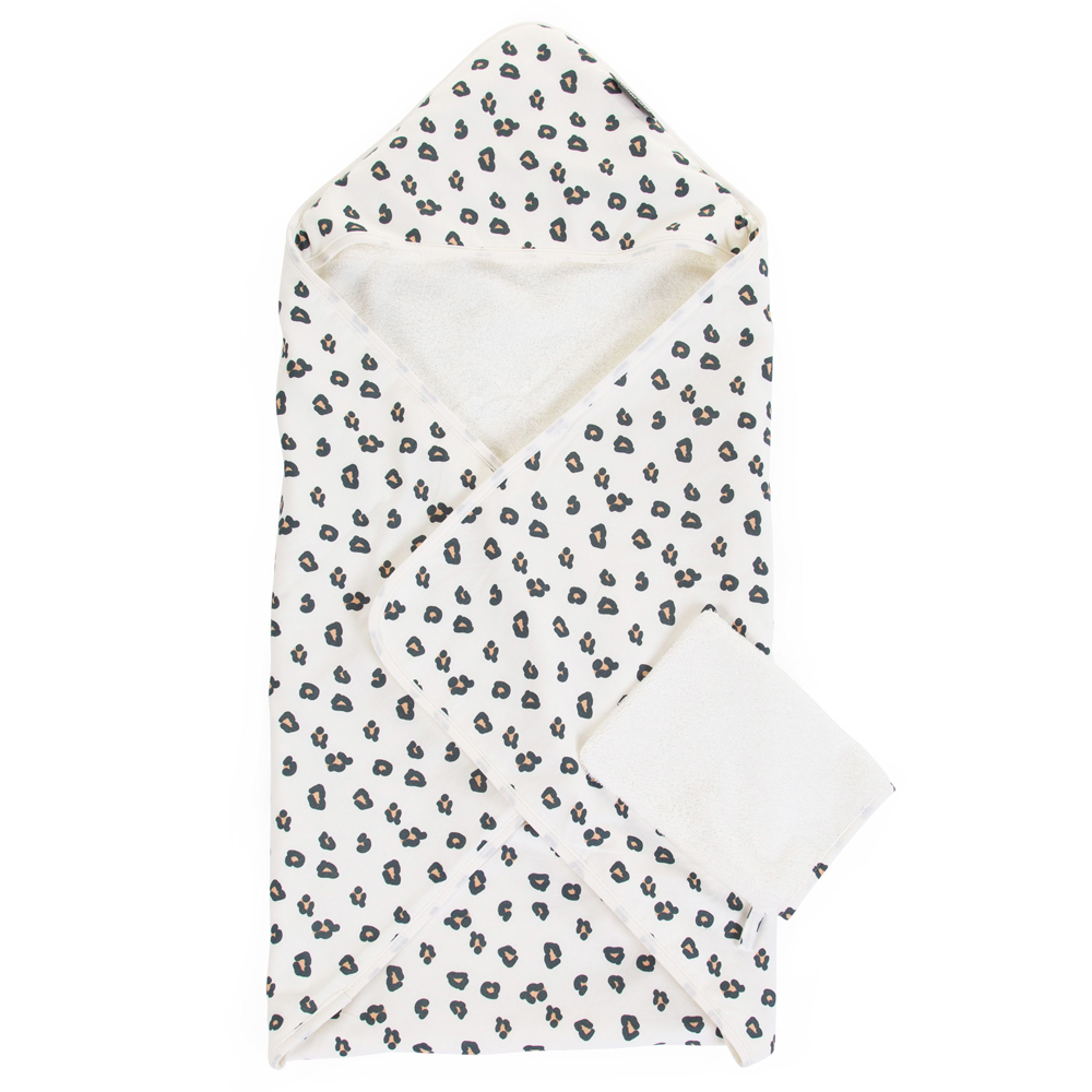Prosop cu Gluga Childhome Leopard, Absorbant - imagine 5