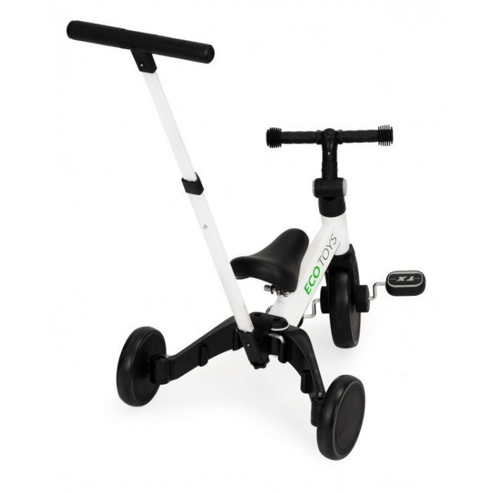 Tricicleta Ecotoys 2-in-1, Alb, Transformabilă - imagine 4
