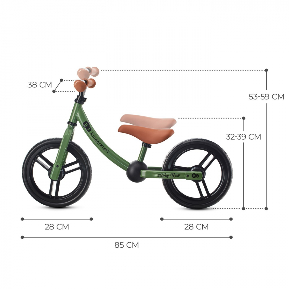Bicicleta Kinderkraft 2Way Next Light Green | De la 2 ani - imagine 4