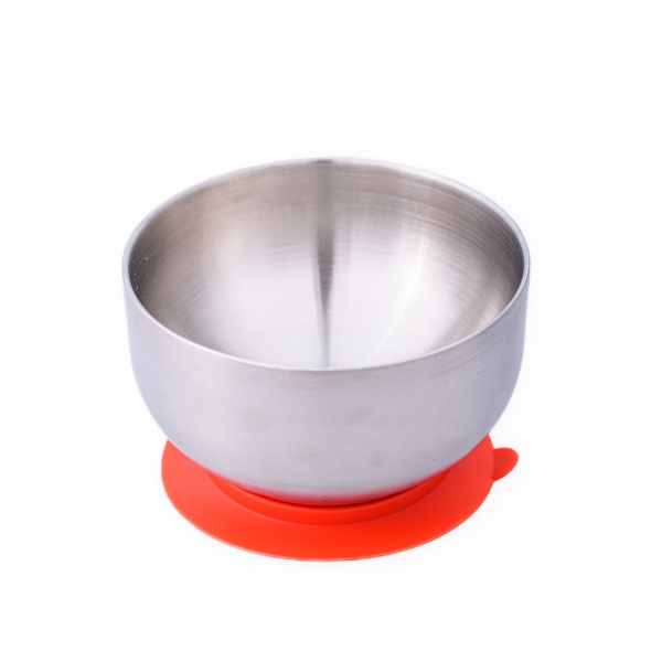 Castron Inox Oaki cu Capac Rosu si Ventuza