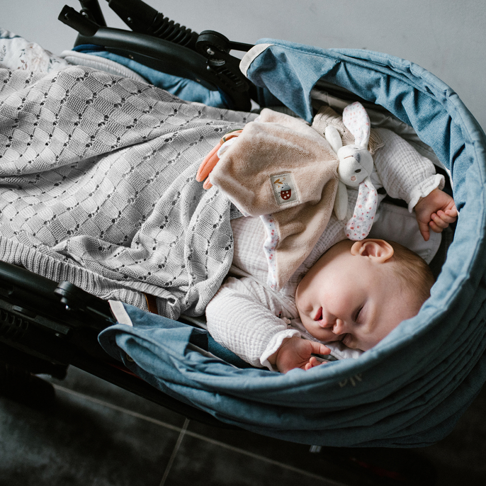 Păturică Tricotată Bambus Babyono Gri - imagine 5