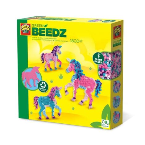 Set Green Beedz Unicorn | Margele Eco Calcat