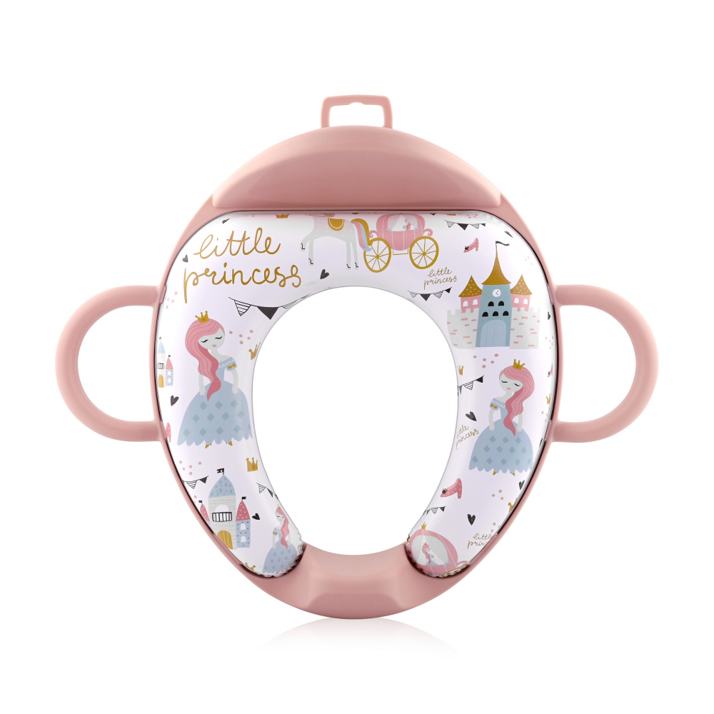 Reductor Toaletă Lorelli Pink Princess cu Mâner