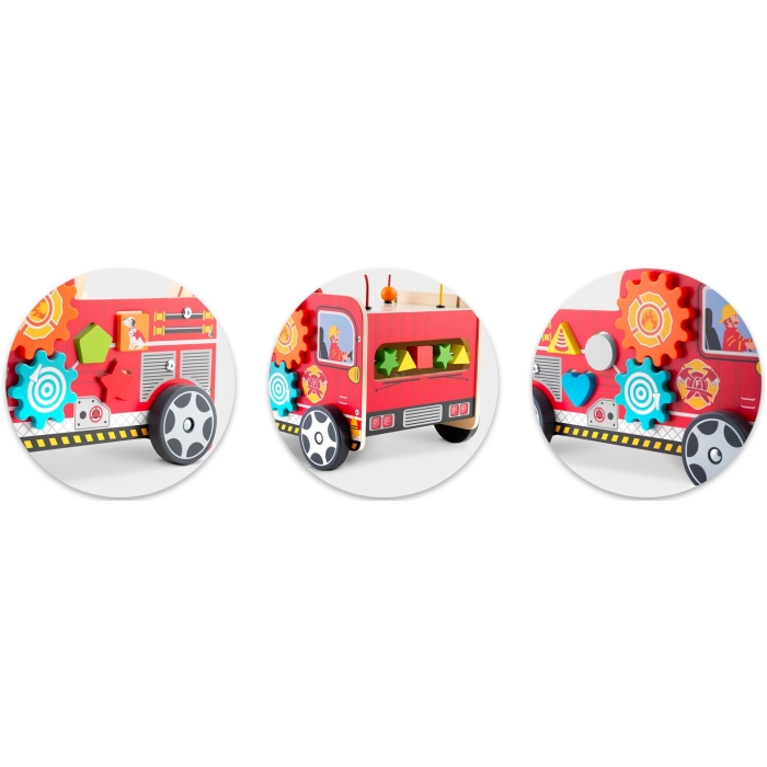 Antemergator Lemn Masina Pompieri Ricokids | Joc Activ - imagine 4