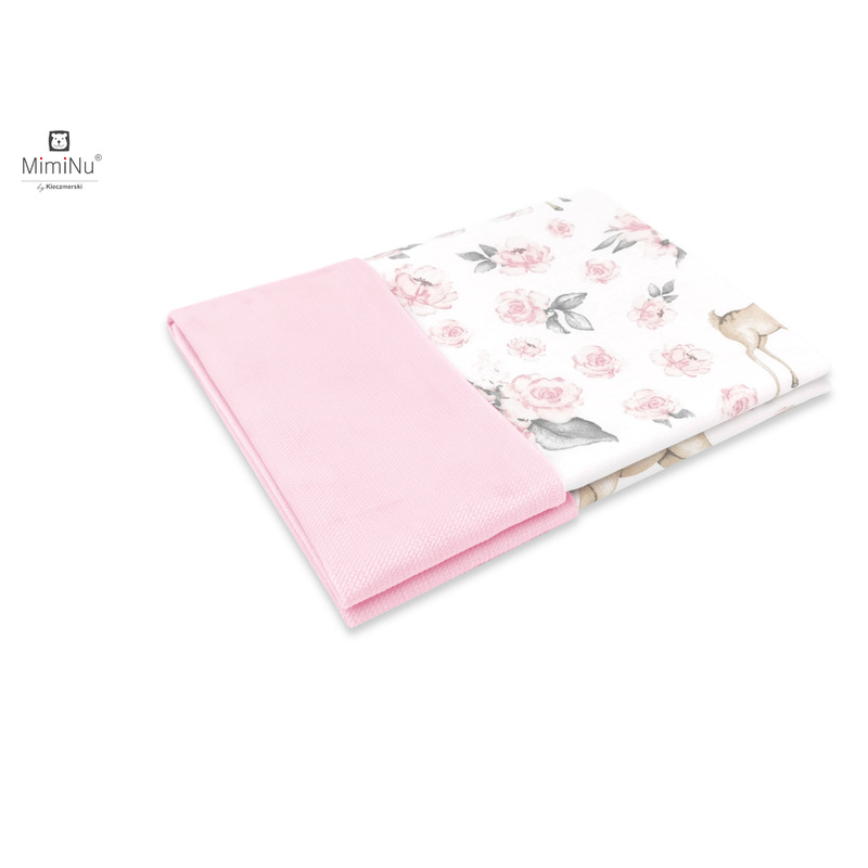 Paturica MimiNu Catifea și Bumbac Sweet Deer Pink - imagine 2