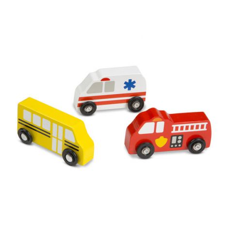 Set 9 Masinute Lemn Melissa & Doug, Tavă Depozitare - imagine 4