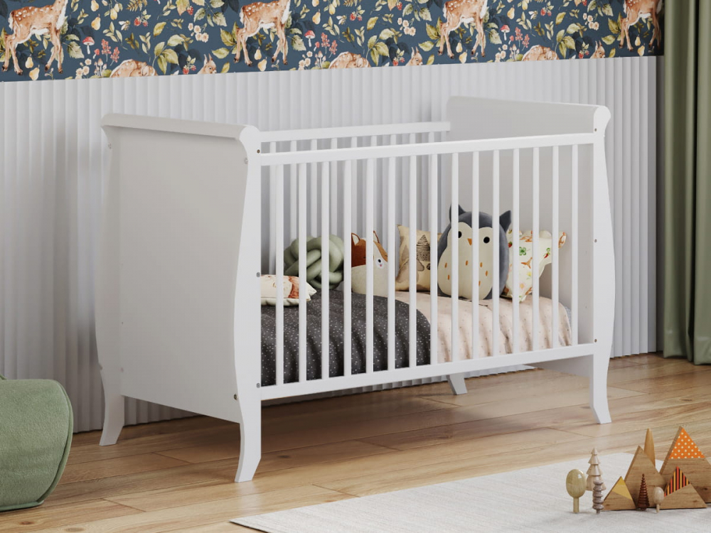Patut Lemn 120x60 Nichiduta Misha Alb, 3 Nivele