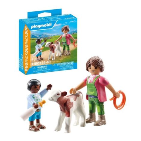 Playmobil Set Fermier cu Copil și Vițel