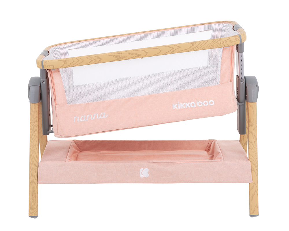 Patut Co-Sleeper KikkaBoo Nanna Pink Wood - imagine 3