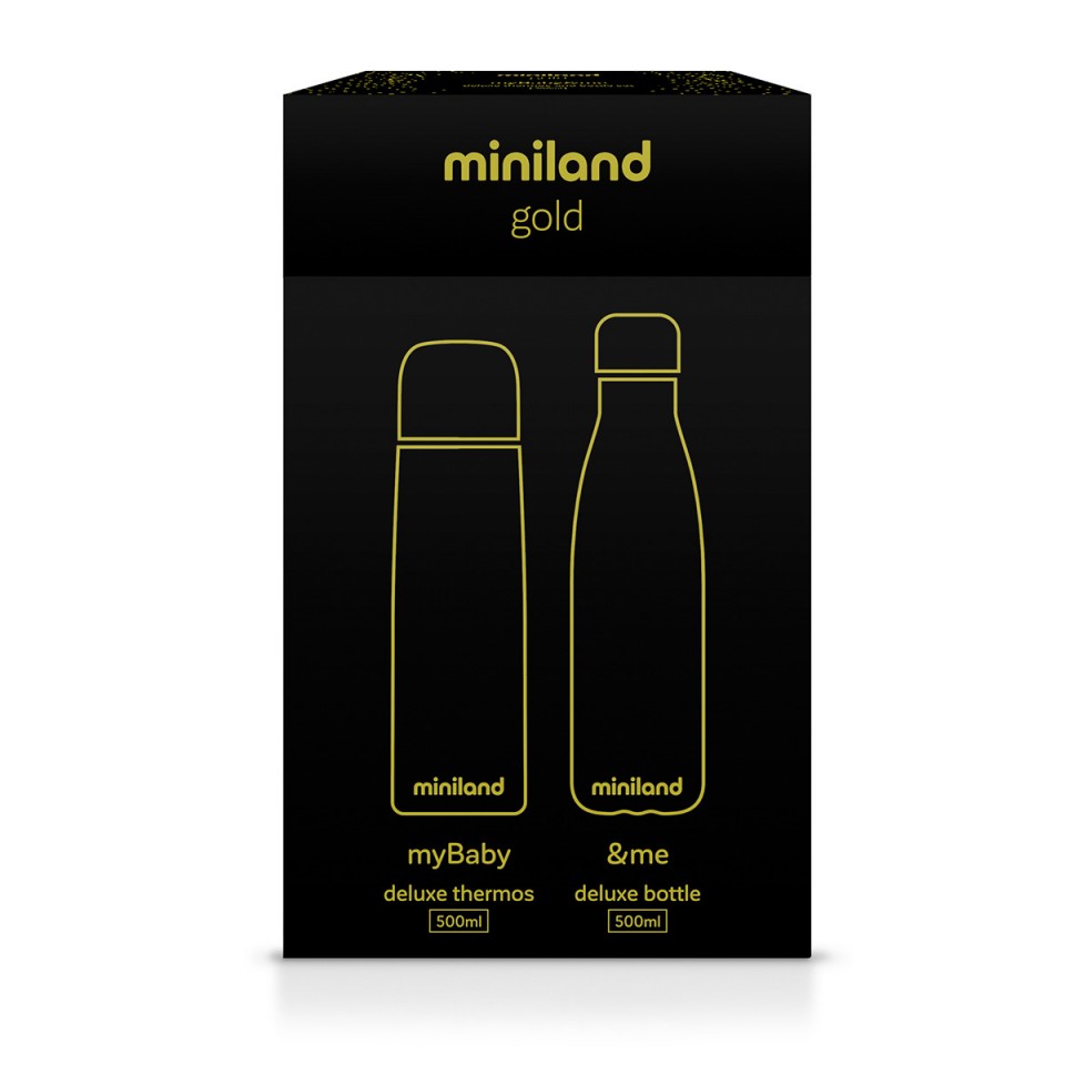 Set 2 termosuri MybabyMe 500 ml Gold Miniland - imagine 2