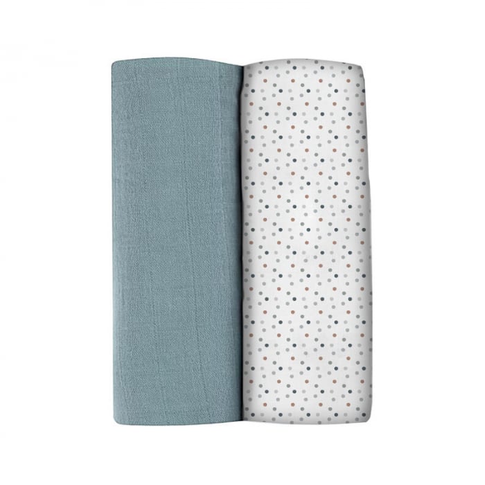 Set 2 Museline Beaba Bumbac Organic 120x120 cm