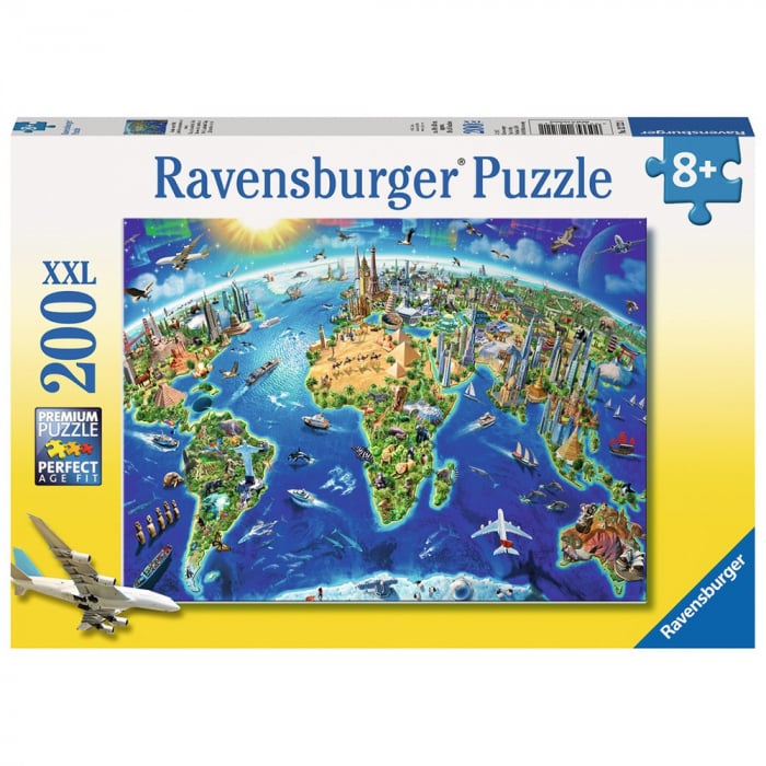 Puzzle Ravensburger XXL Harta Lumii, Educativ