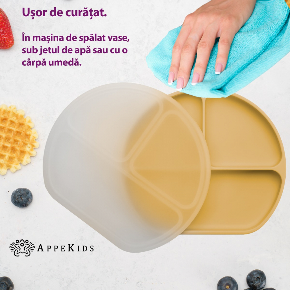 Farfurie AppeKids Silicon cu Ventuza - imagine 3