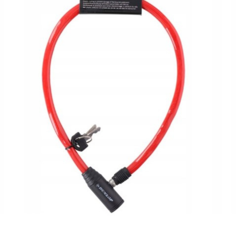 Antifurt Dunlop Rosu 650cm Cablu Securizare - imagine 2