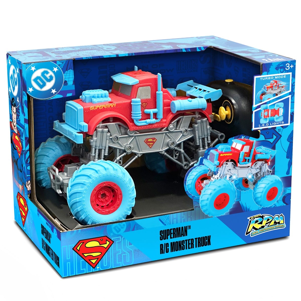 DC Superman Monster Truck 1:18 Telecomandă