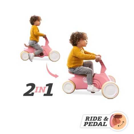 Kart BERG GO 2 Retro Roz | 2-în-1 Rider și Pedalier - imagine 6