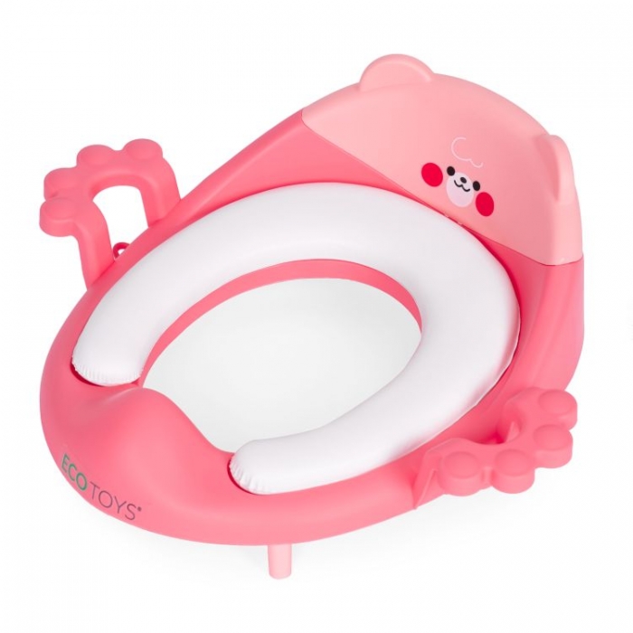 Reductor Toaletă Ecotoys Roz cu Manere - imagine 5