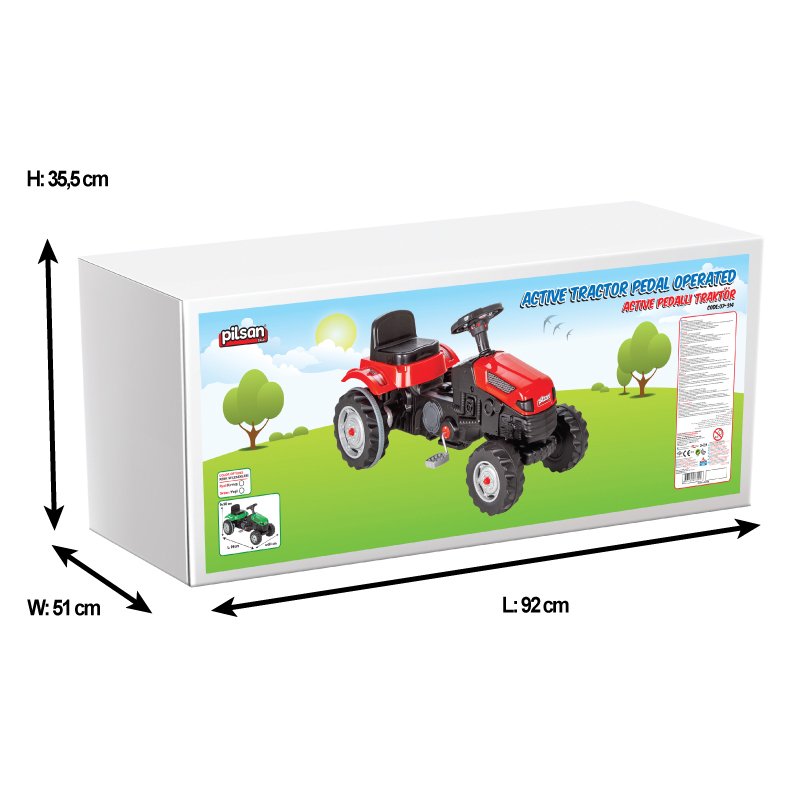 Tractor Pedale Pilsan Active Red, Scaun Reglabil - imagine 3
