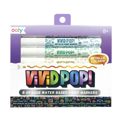 Ooly Vivid Pop! Carioci Metalice, 8 Culori