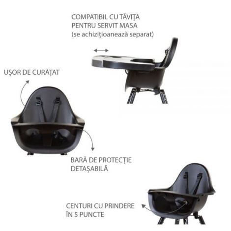 Childhome Evolu 2 - Scaun masă reglabil negru - imagine 3