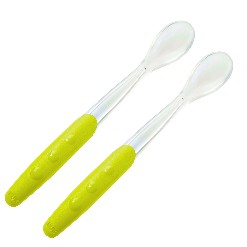 Set 2 Lingurițe Nuk Silicon Moale, 4 Luni+, Verde - imagine 2