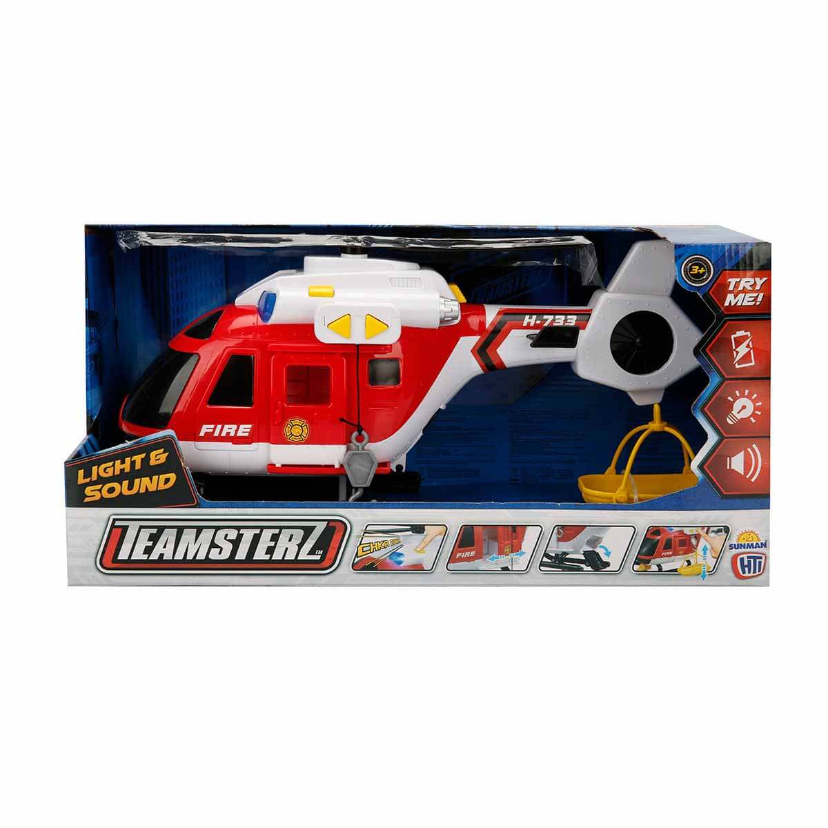 Elicopter Salvare Teamsterz Rosu cu Lumini si Sunete