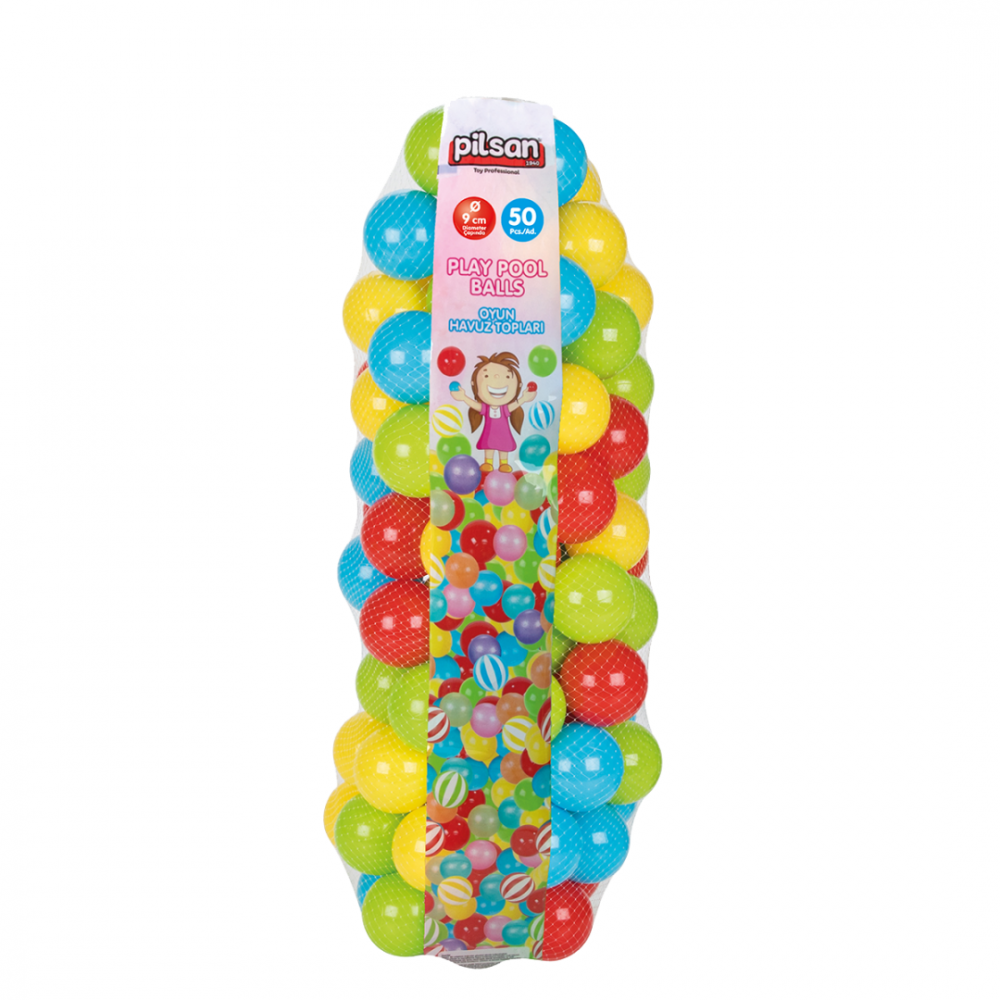 Set 50 Bile Mari 9 cm Pilsan Play Multicolor