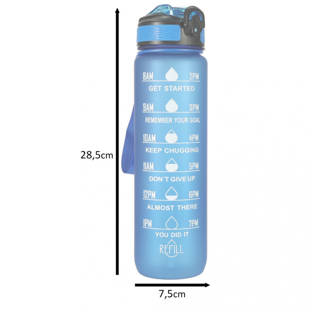 Sticla apa gradata Ikonka Blue, 1L | Sport & Hidratare - imagine 9