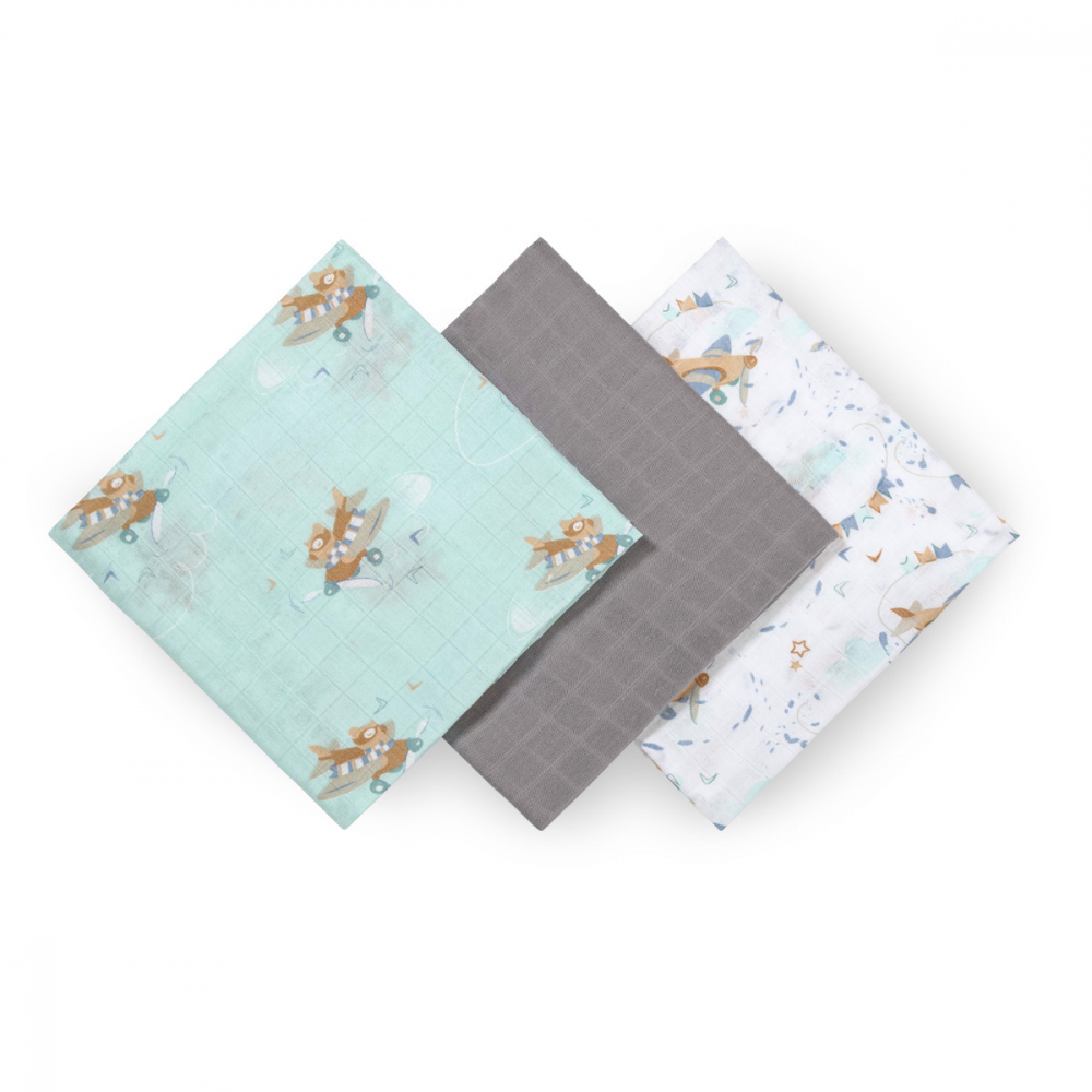 Set 3 scutece Babyono bambus gri