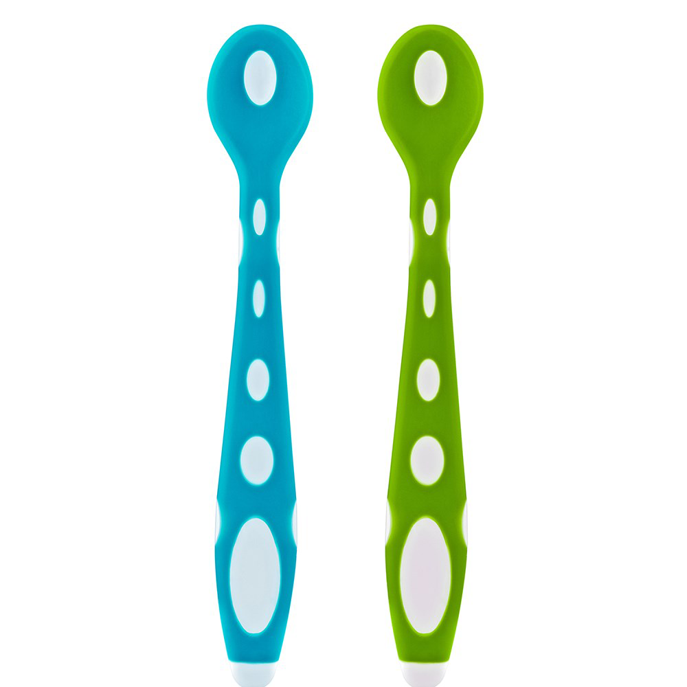 Set 2 Lingurițe BabyJem Soft Spoon BlueGreen - imagine 4