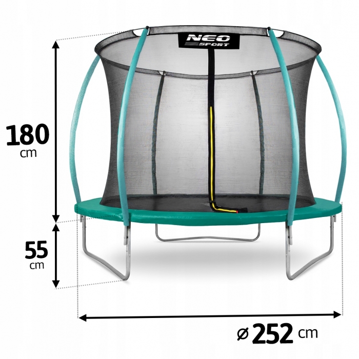 Trambulina Neo-Sport 252 cm cu Plasa Interioară