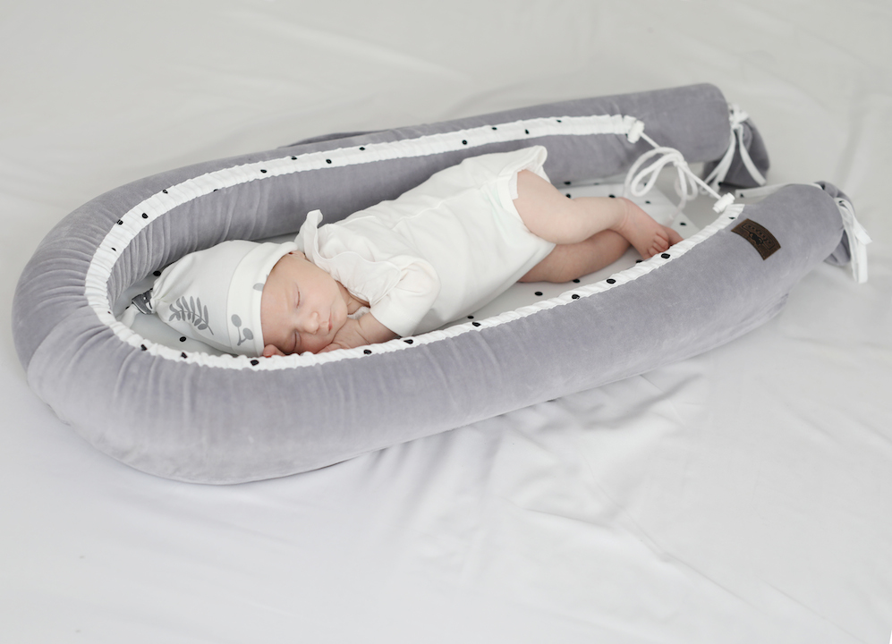 Baby Nest Velvet Premium Gri | Nor Pufos - imagine 3
