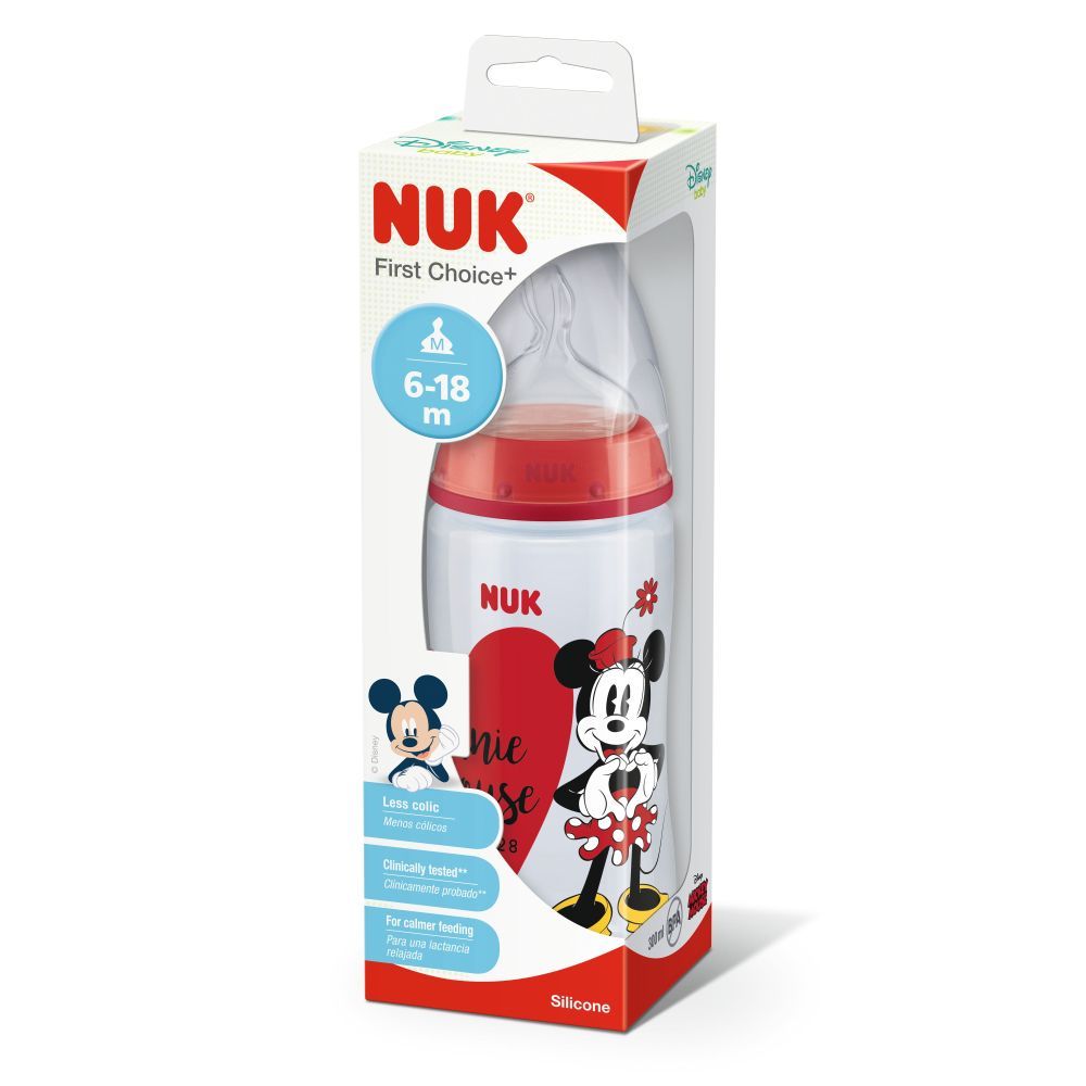 Biberon NUK First Choice, Mickey Roșu, 300 ml