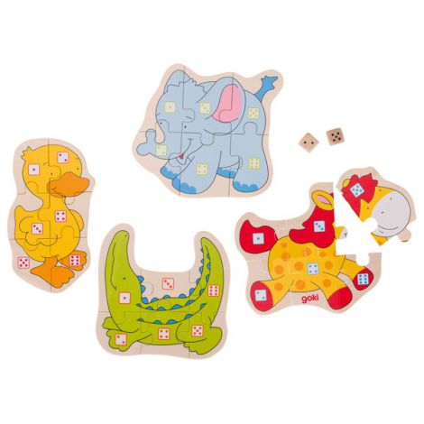 Puzzle Animalele Goki, Joc educativ din lemn