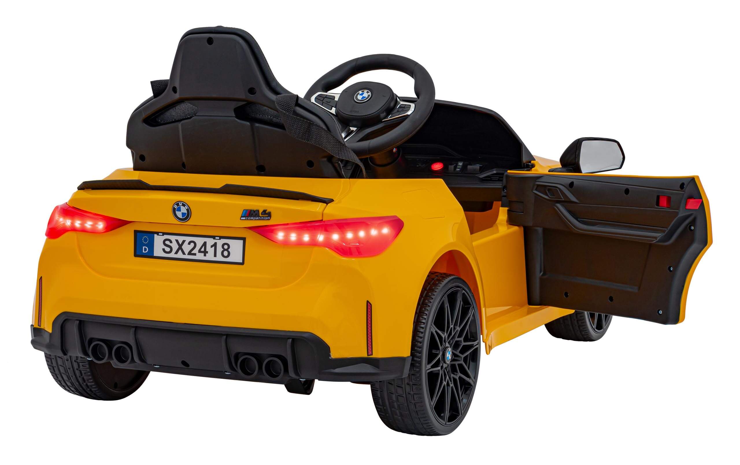 Masinuta BMW M4 Competition 12V Galben - imagine 4