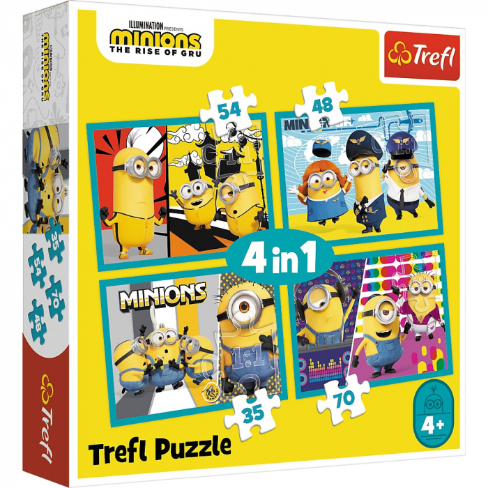 Puzzle Trefl Minions 4in1 Educativ și Distractiv
