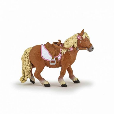 Papo Ponei Shetland Cu Sa - Figurina Detaliata