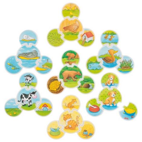 Goki Puzzle Animale - Joc Educativ din Lemn