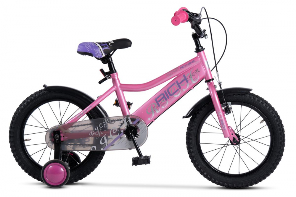 Bicicleta Rich R1605A Roz 16" Copii 4-6 Ani