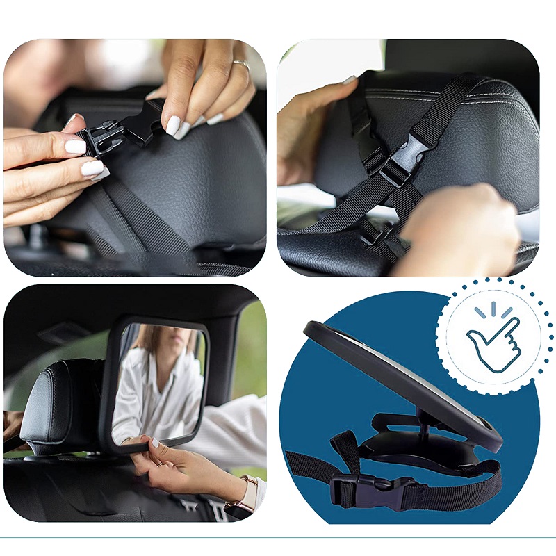 Oglinda Auto Sipo 360°, Supraveghere Bebe, Negru