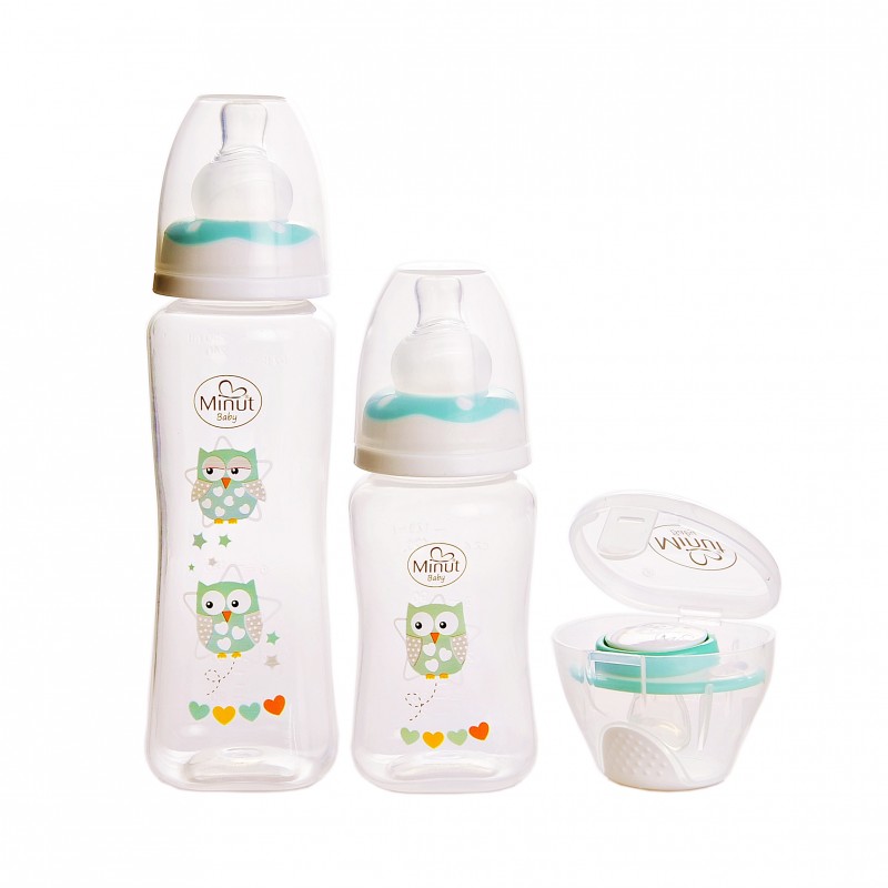 Set Hranire Minut Baby 2 Biberoane + Suzeta