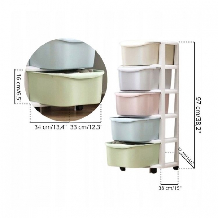 Raft Organizator ModernHome 5 Compartimente Copii - imagine 3