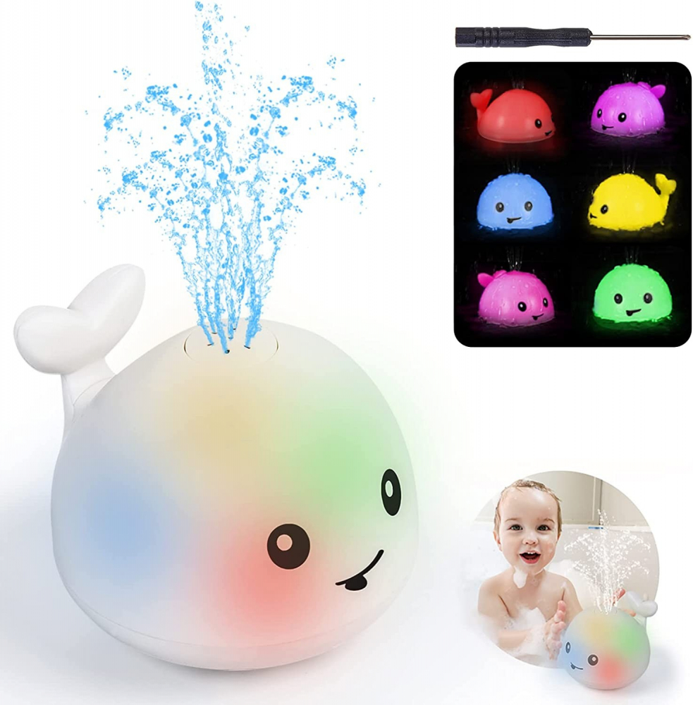 Jucarie Baie Interactiva White Whale cu Lumini - imagine 2
