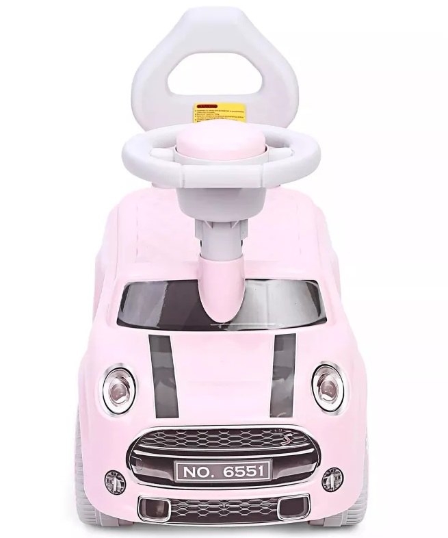 Masinuta Nicekids Mini Cooper Pink, fara pedale - imagine 4