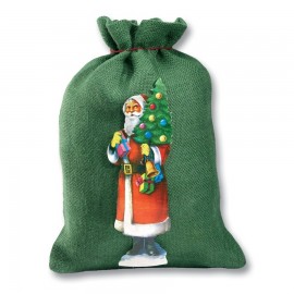 Sac Moș Nicolae iută verde 25x35 cm | Folia Paper