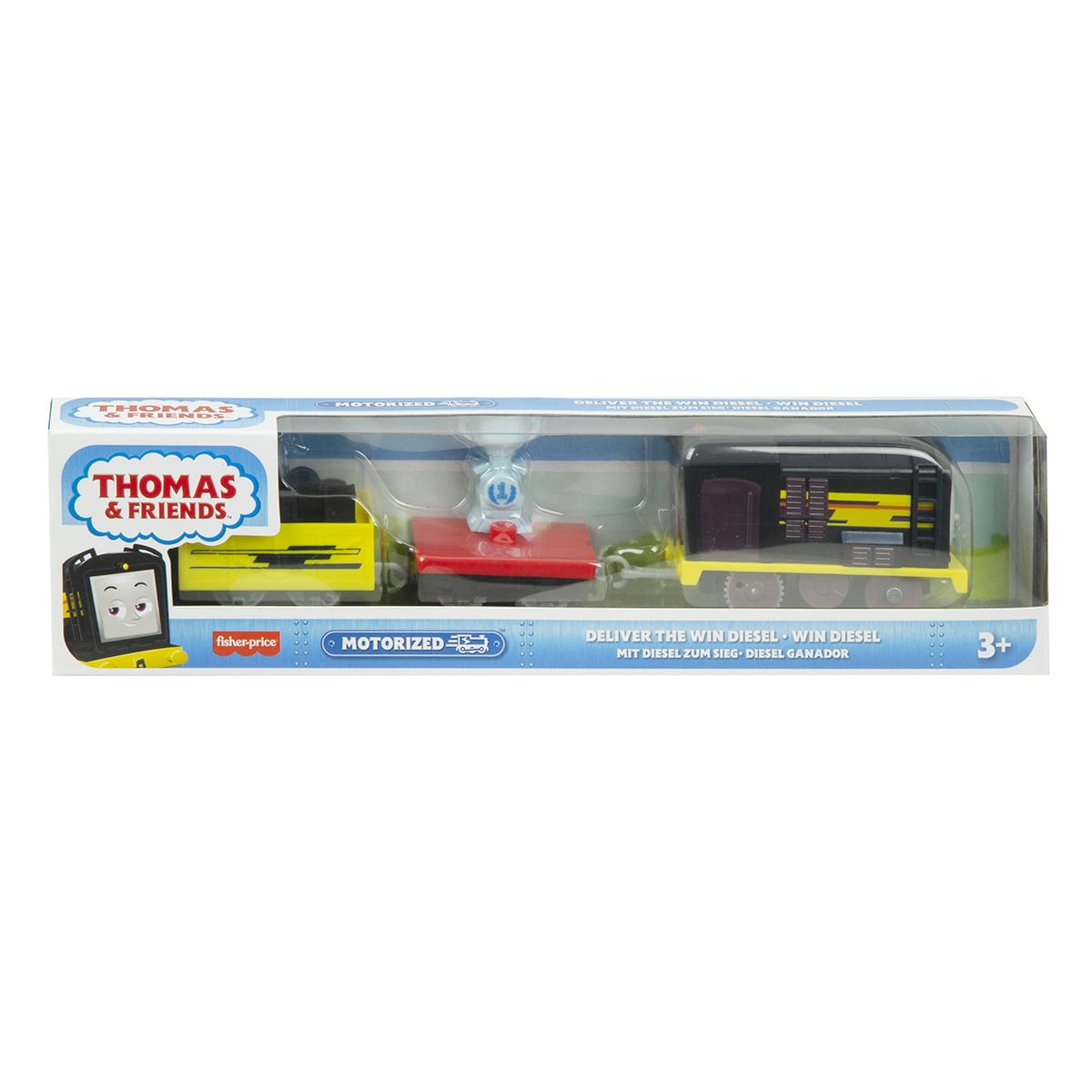 Thomas and Friends Locomotiva Diesel Motorizata cu 2 Vagoane
