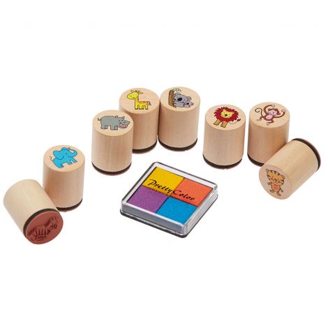 Set 8 Stampile Animale Goki cu Tusiera - imagine 4