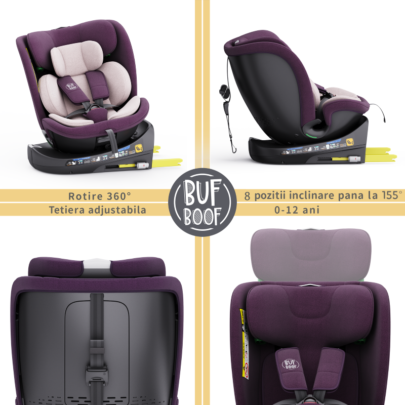 Buf Boof B-Joy Deluxe iSize Scaun Auto Rotativ - imagine 3