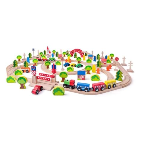 Set Tren Maxi Woodyland 120 Piese