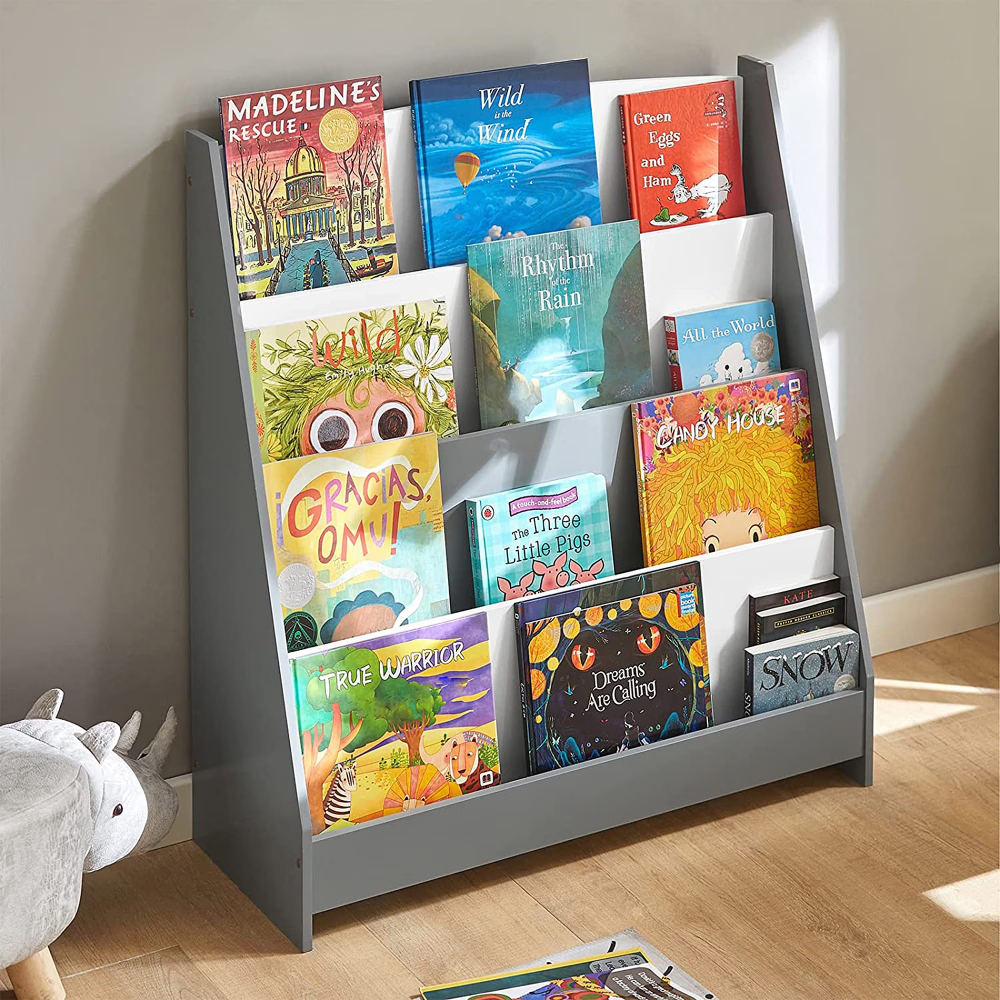Organizator Lemn Ginger Home, 4 Rafturi, Alb-Gri